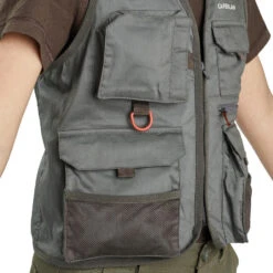 Gilet De Pêche Junior - FV 100 S Kaki -Outdoor Série Magasin gilet de peche junior fv 100 s kaki 5