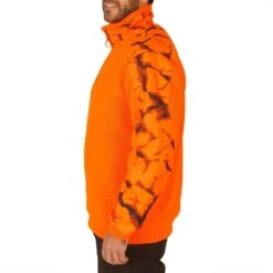 Pull Chasse Renfort Orange Fluo 500 -Outdoor Série Magasin pull chasse renfort orange fluo 500 3
