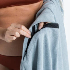 Serviette De Plage Poncho 190 X 190 Cm - Gris Bleu -Outdoor Série Magasin serviette de plage poncho 190 x 190 cm gris bleu 9