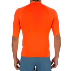 Tee Shirt Anti Uv Surf Top 100 Manches Courtes Homme Orange Fluo -Outdoor Série Magasin tee shirt anti uv surf top 100 manches courtes homme orange fluo 2